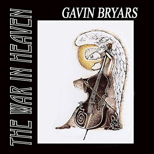 "Album cover with angel holding violin, on black background with white text."