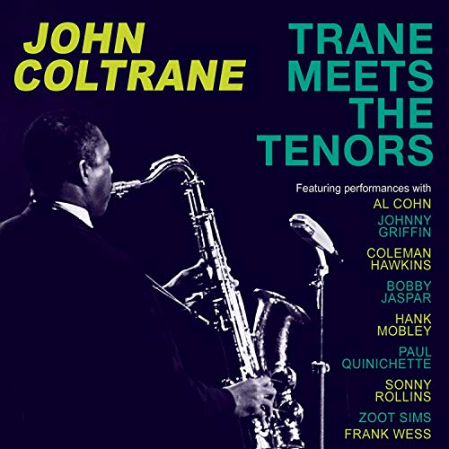 "Album cover featuring John Coltrane playing saxophone, with artist and title in bold text."