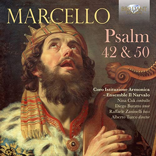 CD cover for Marcello’s Psalms 42 & 50, featuring a painted portrait.