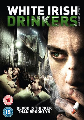 DVD cover for "White Irish Drinkers" featuring a man’s face and city scene.