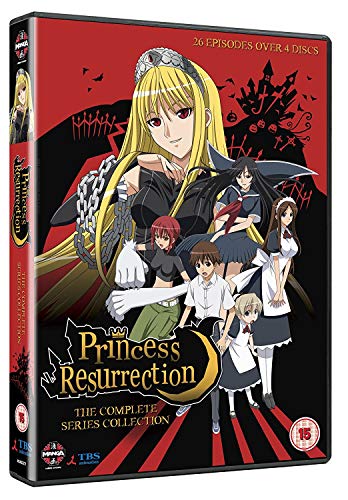 DVD cover for anime “Princess Resurrection” featuring blonde woman and castle.