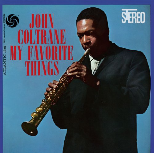 Vinyl album cover featuring John Coltrane playing a saxophone against a blue background.