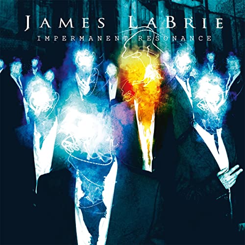 Album cover for James Labrie’s “Impermanent Resonance” featuring blurred figures in suits.
