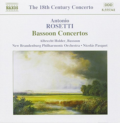 "CD cover with landscape painting and text describing Rosetti Bassoon Concertos."