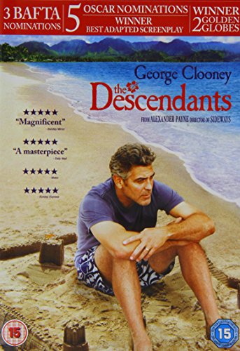 DVD cover for "The Descendants" featuring George Clooney on a beach.