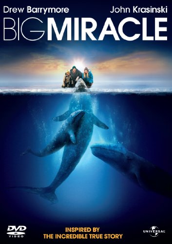 DVD cover art showing three people on ice looking down at whales underwater.