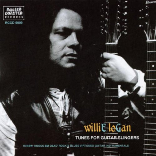 CD cover featuring Willie Logan with a guitar, black and white portrait.