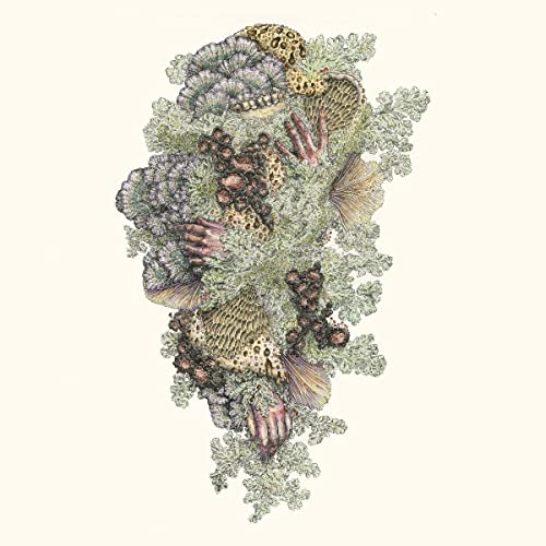 Intricate, detailed illustration of a floral arrangement with animal forms.