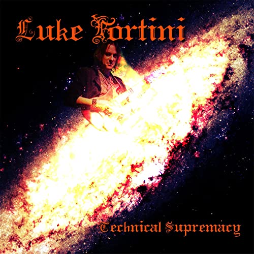 CD cover: guitarist silhouetted against a fiery, swirling galaxy.