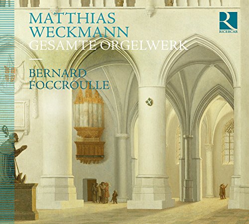 "CD cover featuring a classical church interior with arches and people in old attire."