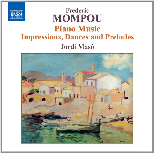 CD cover for Jordi Maso performing Mompou’s piano music, featuring a coastal town.