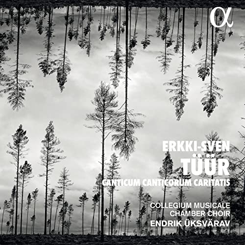 CD cover: grayscale forest scene with text "Erkki-Sven Tüür" and choir name.
