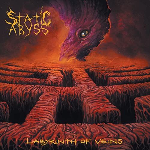 CD cover art: fiery labyrinth with a monstrous eye and claw.