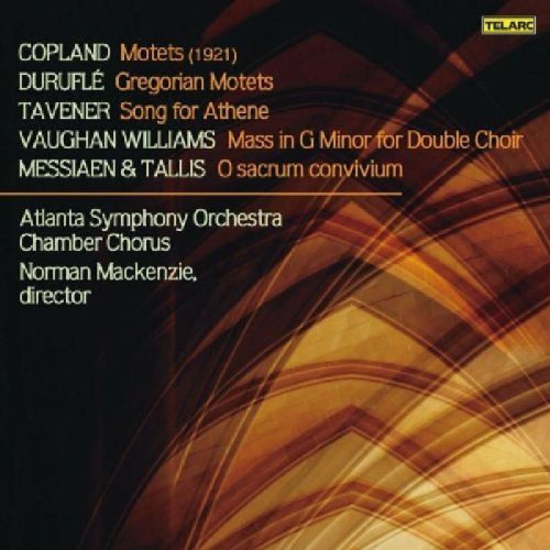 The image depicts a CD cover featuring a list of musical compositions and performers. Alt text: CD cover with orange abstract design and white and orange text.
