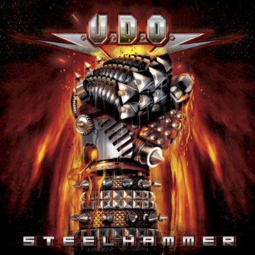 U.D.O. "Steelhammer" CD cover featuring a metallic fist in flames.