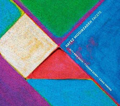 CD cover for Hafez Modirzadeh’s “Facets” with abstract colorful squares.