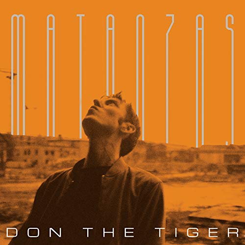 "Album cover with man looking up, orange background, and white text."
