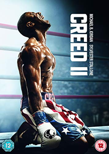 DVD case cover featuring a kneeling boxer in patriotic attire and gloves, titled "Creed II".