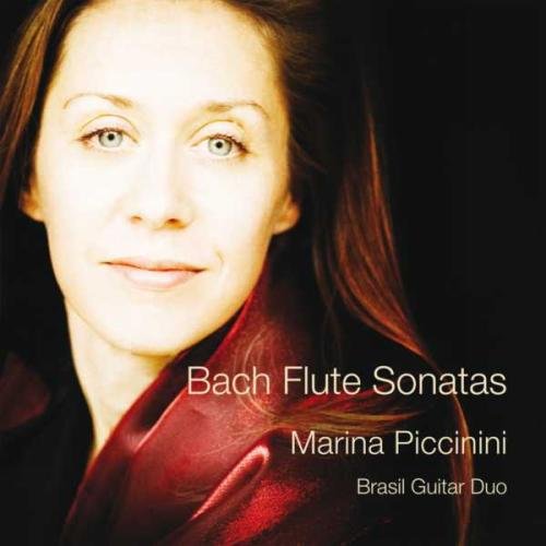 CD cover featuring Marina Piccinini with red scarf and dark background.
