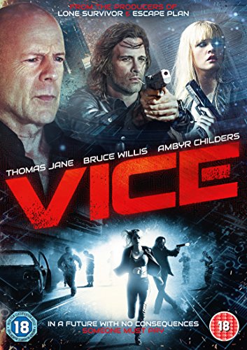 Vice" DVD cover featuring Bruce Willis, Thomas Jane, and Ambyr Childers with guns.