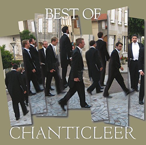 "CD cover featuring a collage of men in tuxedos walking on a cobblestone street."