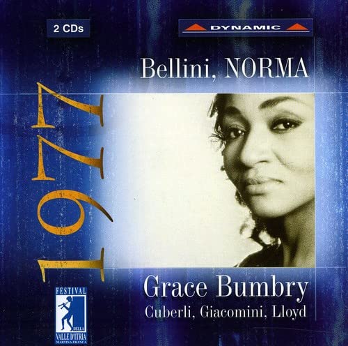 CD cover for Bellini's Norma featuring Grace Bumbry's portrait.