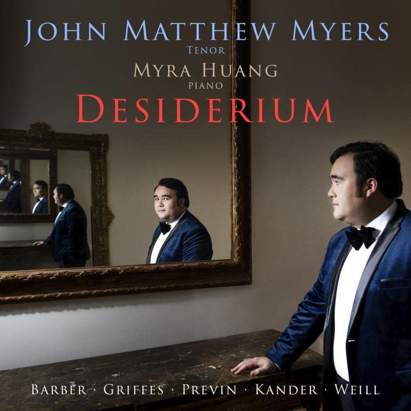 CD cover for John Matthew Myers’ “Desiderium” featuring a mirrored portrait.