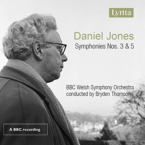 CD cover featuring a portrait of composer Daniel Jones and orchestra details.