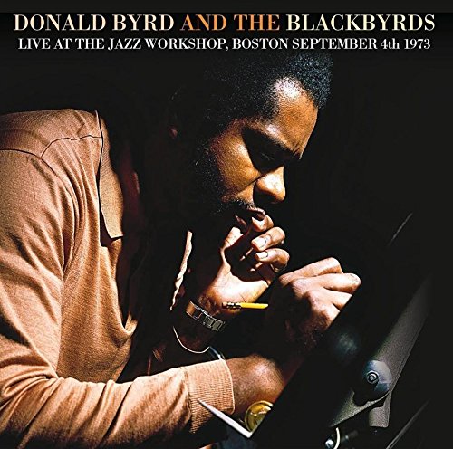 Donald Byrd portrait on CD cover, playing a wind instrument.