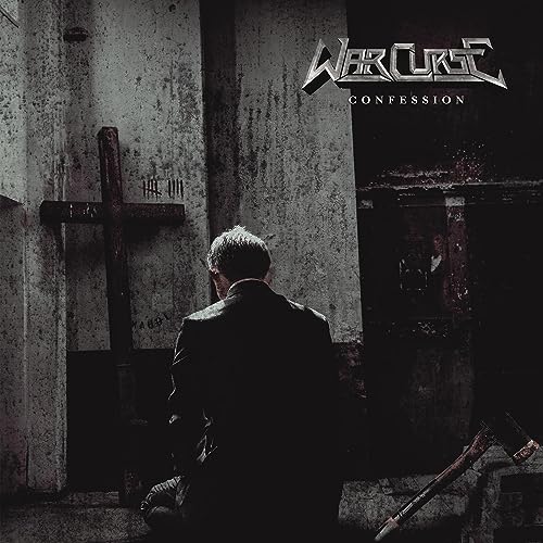 CD cover: man kneeling before a weathered cross with an axe.