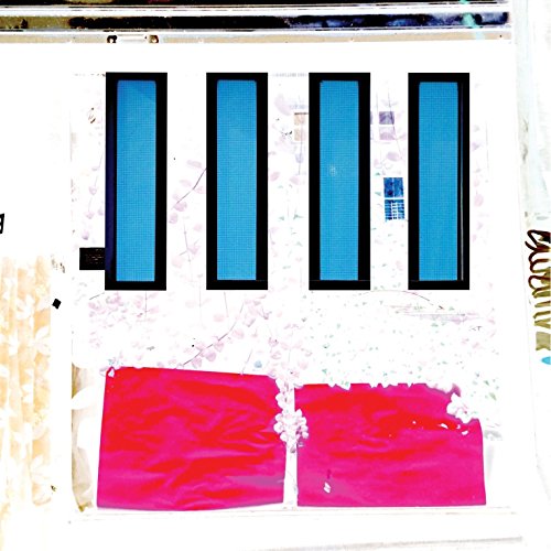 CD cover with abstract blue and red rectangles on a white background.
