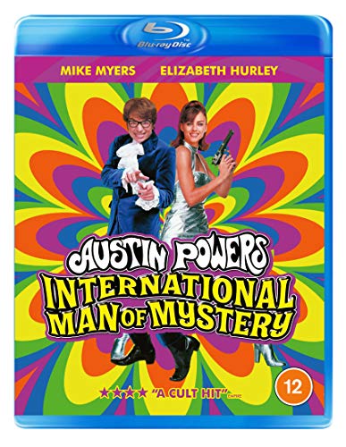 Austin Powers Blu-ray cover featuring Mike Myers and Elizabeth Hurley in a psychedelic design.