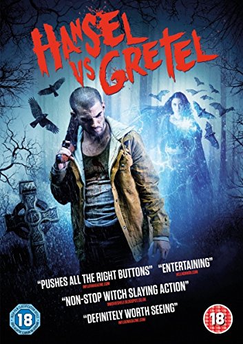 DVD cover for "Hansel vs Gretel" with a man holding an axe, and a witch in background.