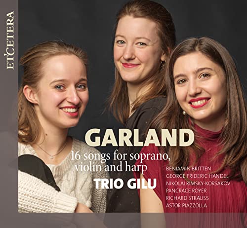 CD cover featuring three smiling women, text “Garland” and “Trio Gilu”.