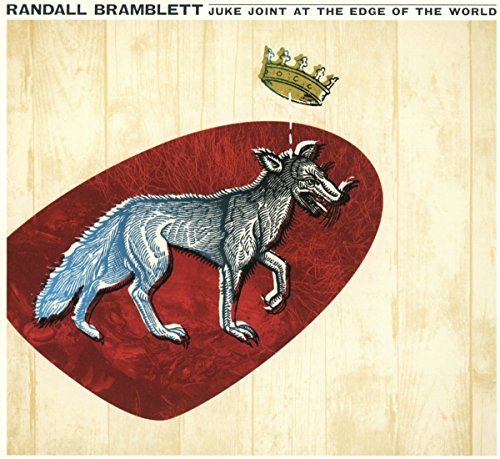 "Album cover with a wolf and crown on a red background."