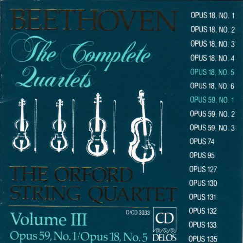 CD cover for Beethoven string quartets performed by the Orford Quartet.