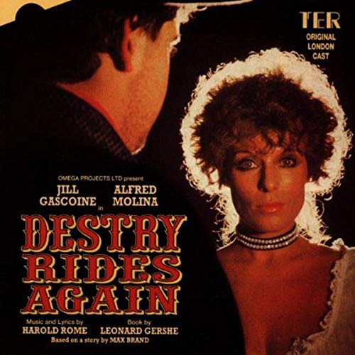 CD cover featuring two actors and the title “Destry Rides Again”.