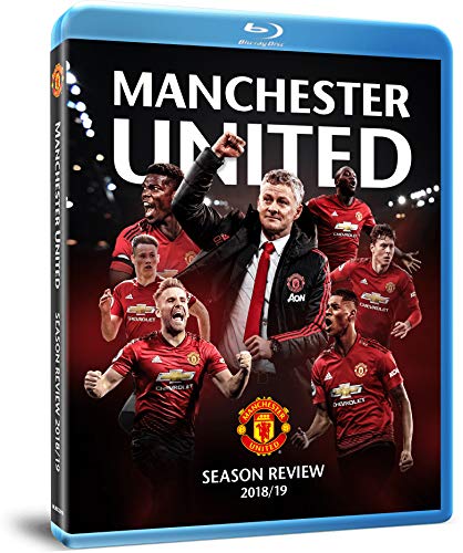 Blu-ray cover for Manchester United 2018/19 season review, featuring players.