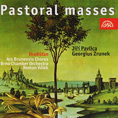 CD cover: pastoral scene with a tree, castle, and text “Pastoral masses”.