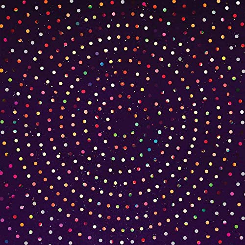 Dark purple album cover with many small, colorful circular dots.