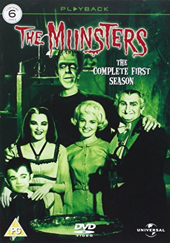 DVD cover for "The Munsters: The Complete First Season" featuring a family portrait.