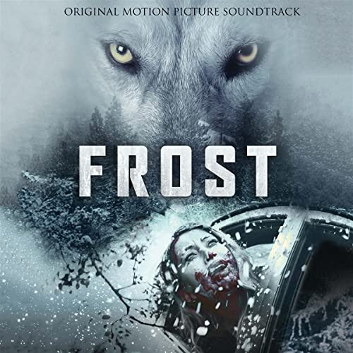 Frost" soundtrack cover with a wolf, snowy trees, and a distressed woman.