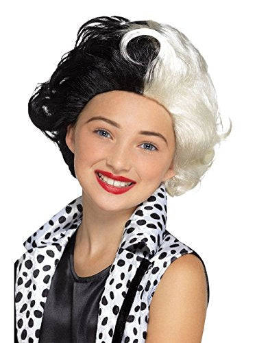 Smiffy's 48835 Evil Madame Wig, Girls, Black & White, One Size