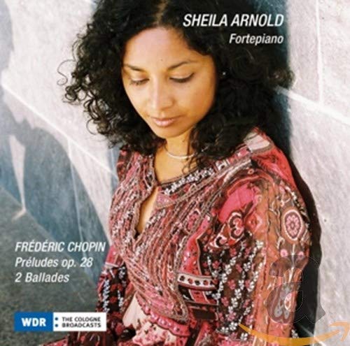 CD cover featuring pianist Sheila Arnold in a patterned jacket.