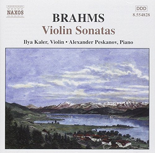 CD cover for Brahms Violin Sonatas by Ilya Kaler, landscape scene.