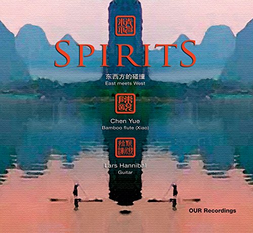 CD cover for "Spirits: East Meets West" featuring landscape and text.