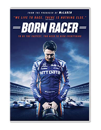 "DVD cover featuring a man in a blue racing suit holding a helmet."