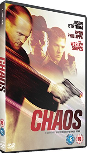 DVD cover for "Chaos" featuring Jason Statham, Ryan Phillippe, and Wesley Snipes.