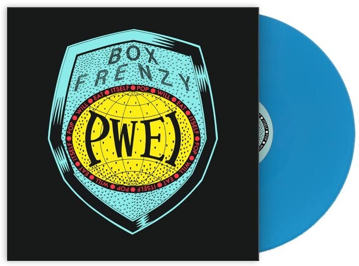 Pop Will Eat Itself" vinyl record with blue disc and shield cover art.