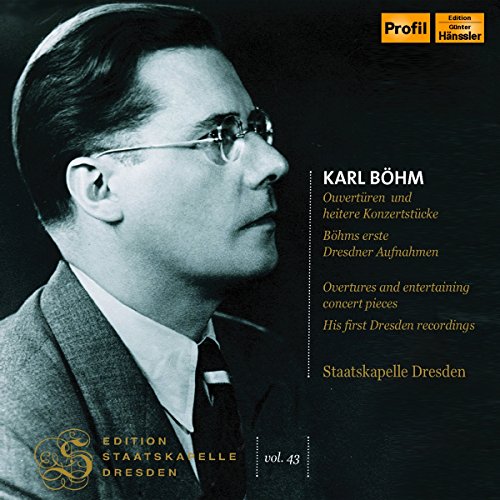 CD cover with black-and-white photo of Karl Bohm and gold text on black background.